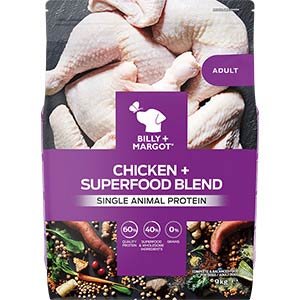 Billy & Margot Adult Dry Dog Food Chicken & Superfood Blend 9kg RRP 64.99 CLEARANCE XL 49.99